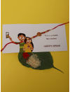 YouBella Designer Bracelet Rakhi and Greeting Card Combo Set for Brother Raksha Bandhan Gift for Brother (Style 3)